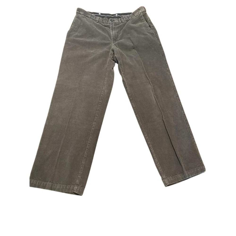 Vintage Haggar Corduroy Pants Men's 36x30 Brown Straight Leg Gorilla Logo Y2K